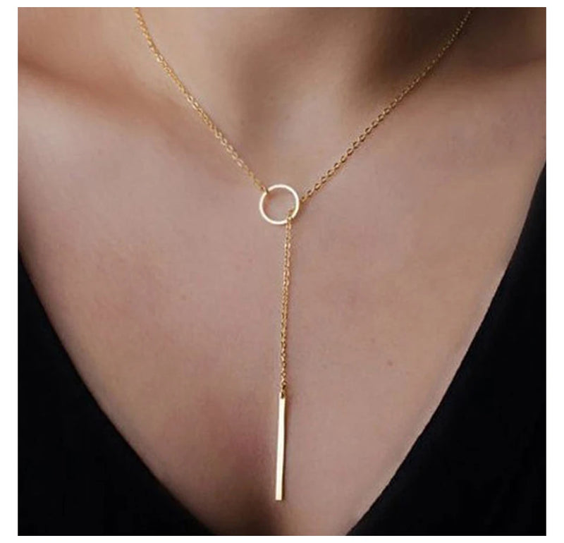 Round Stick Pendant Necklace