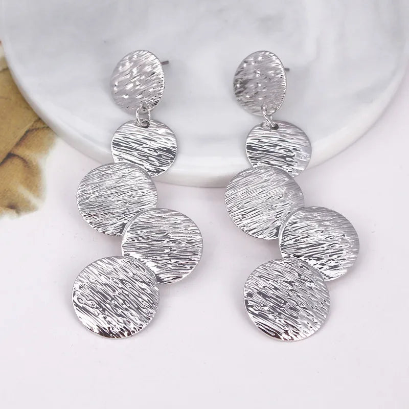 Disc Round Drop Earring