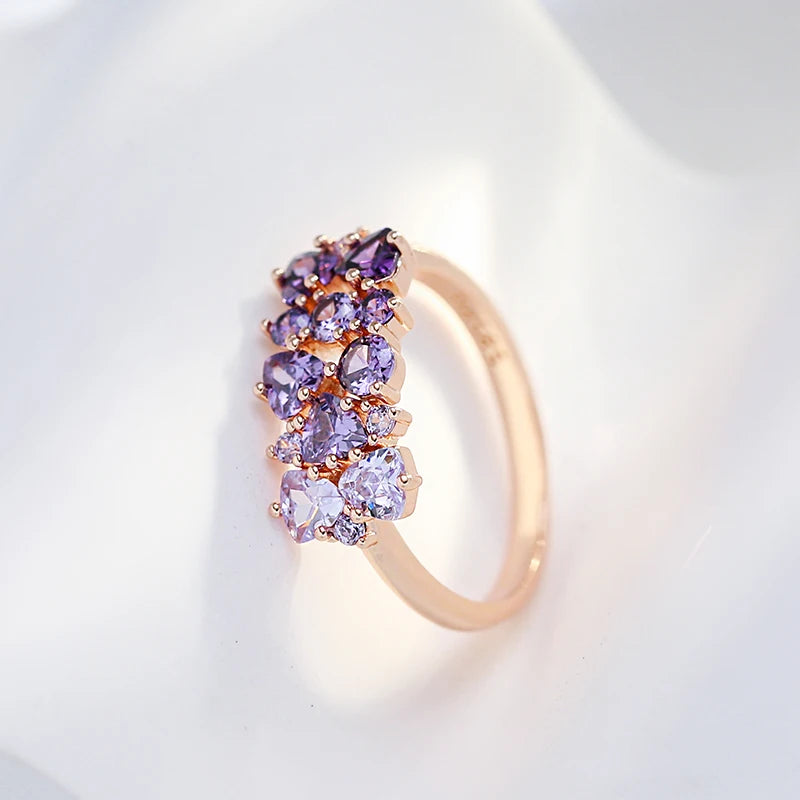 Shiny Purple Natural Zircon Ring