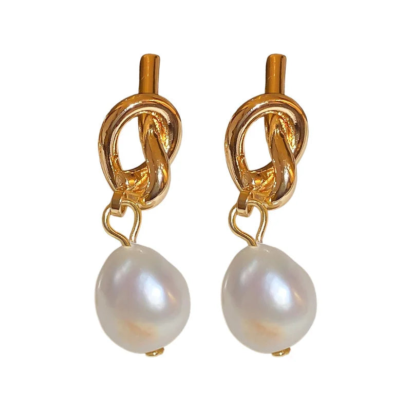 Elegant Bean Pearl Earrings