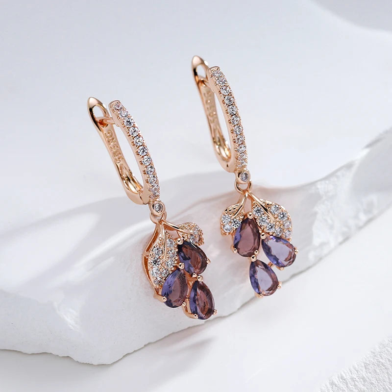 Purple Pendant Earrings