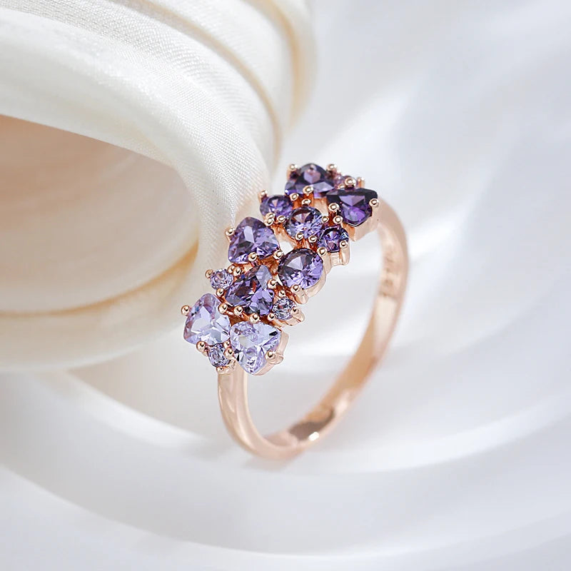 Shiny Purple Natural Zircon Ring