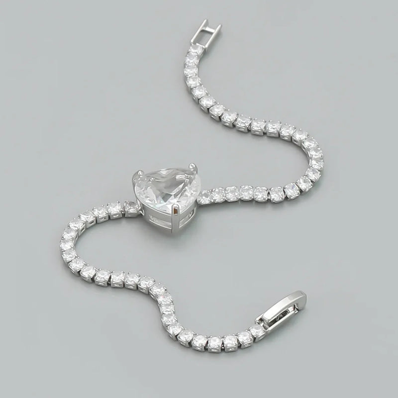 Heart Shaped Zircon Tennis Bracelet