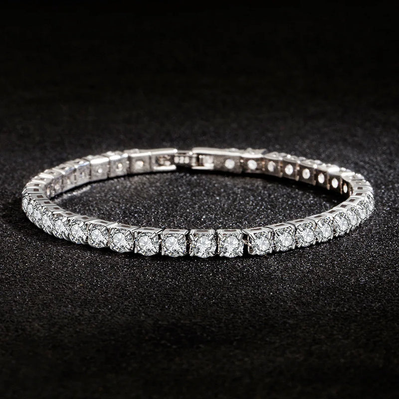 Silver Bracelet  Zircon Chain