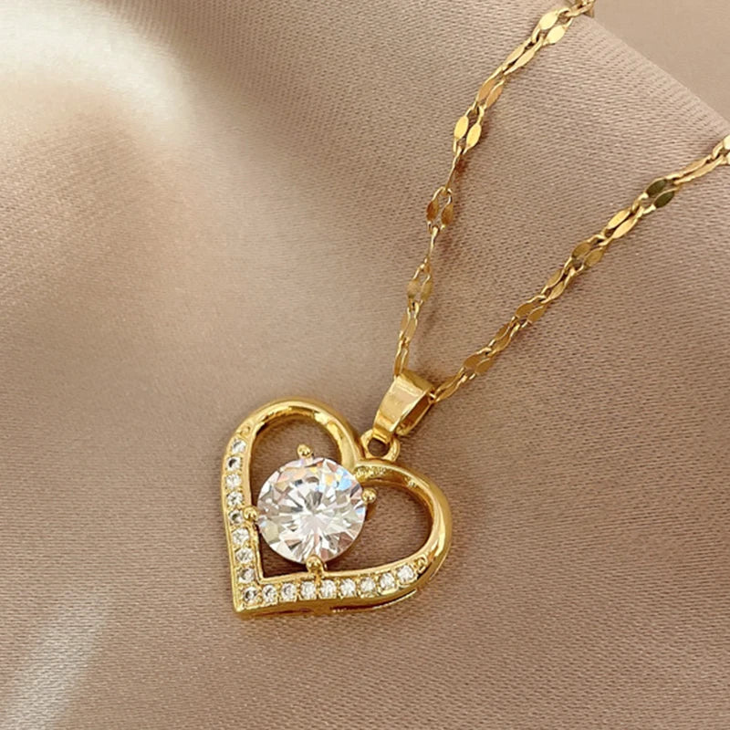 Gems Heart Pendant Necklace