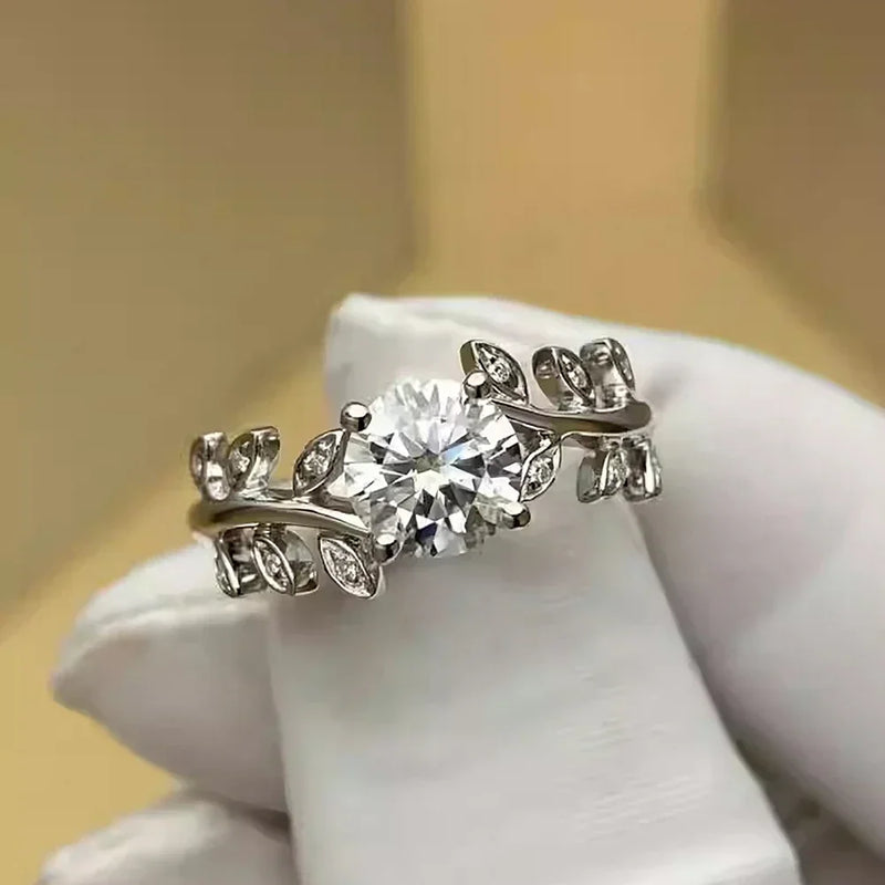 Leaf Moissanite Ring