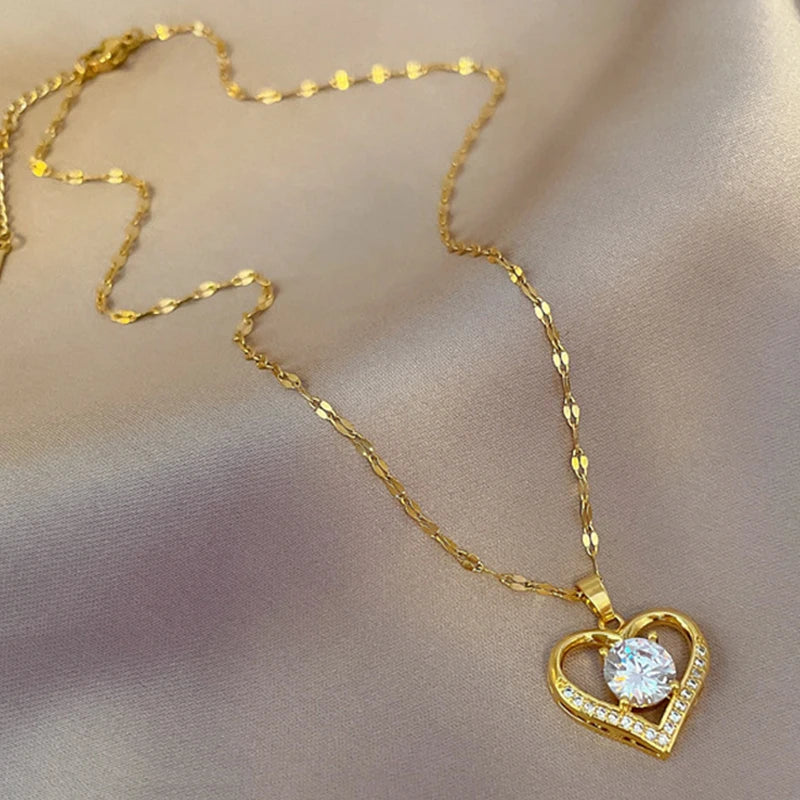 Gems Heart Pendant Necklace