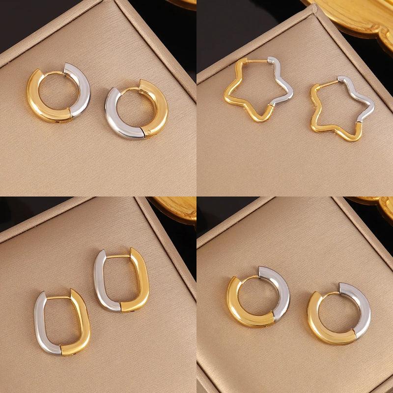 Silver and Gold Hoop Earrings