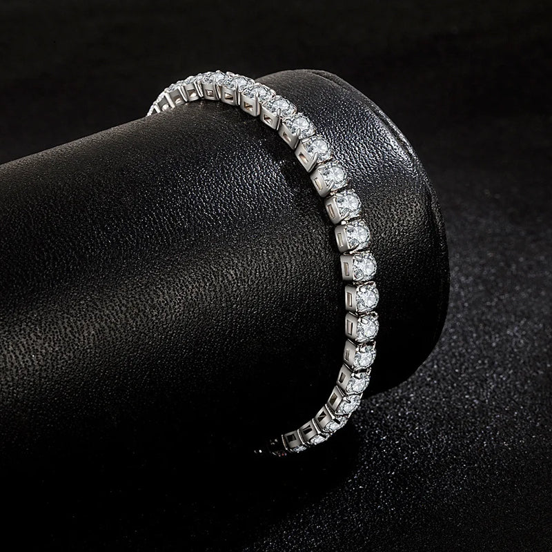 Silver Bracelet  Zircon Chain