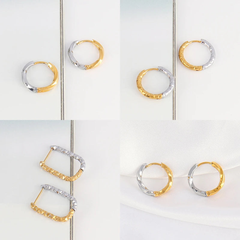 Silver and Gold Hoop Earrings