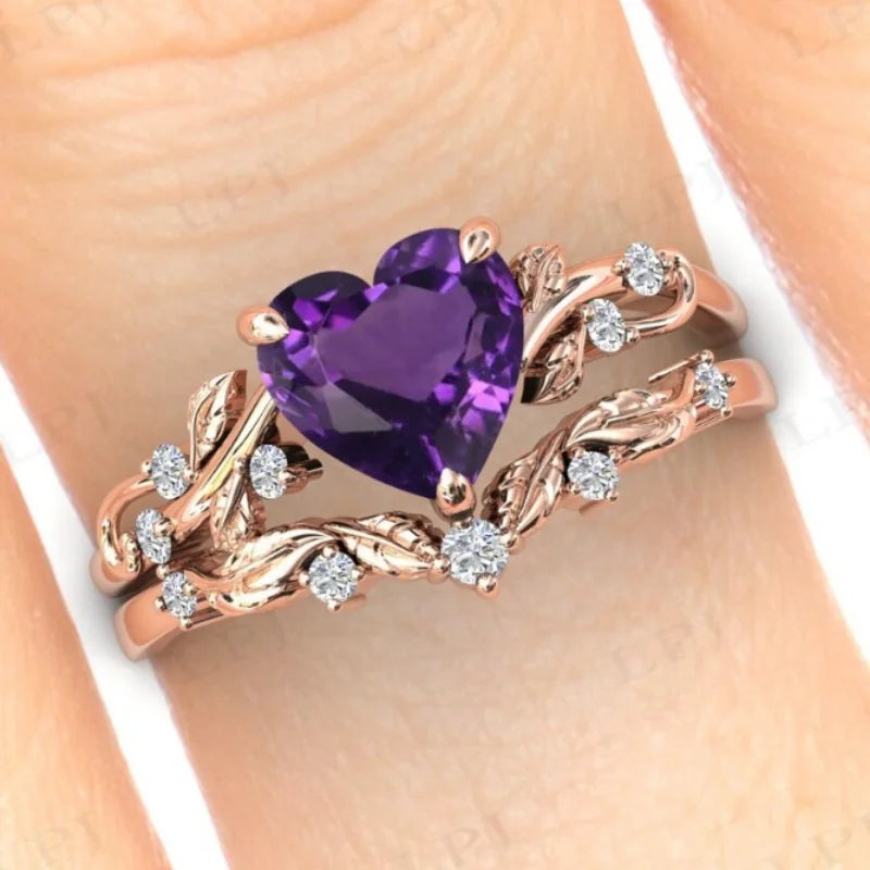 Heart Shaped 2-Piece Ring