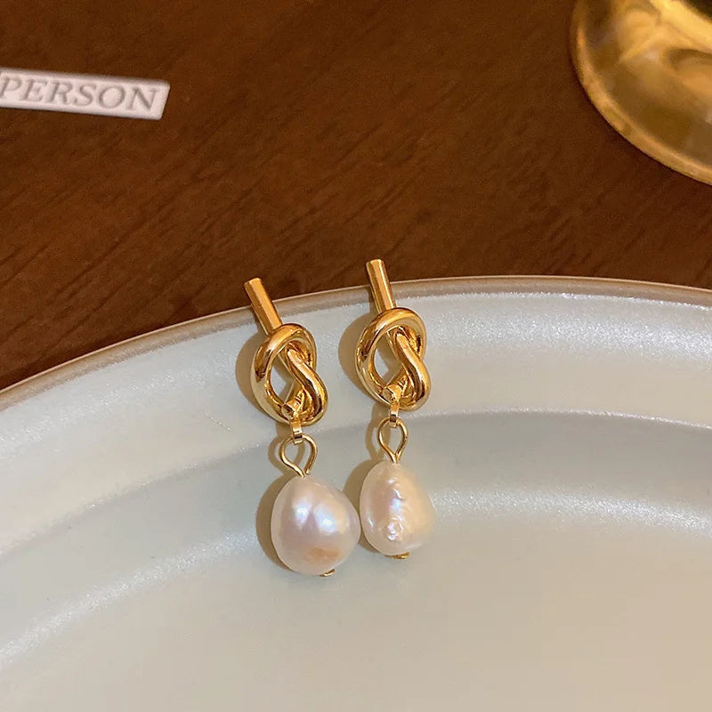 Elegant Bean Pearl Earrings