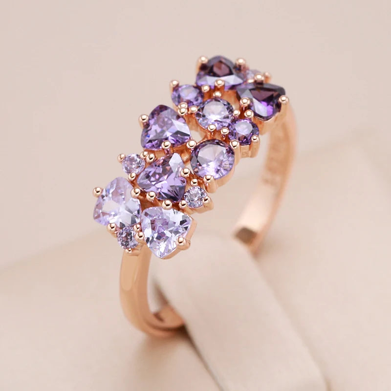 Shiny Purple Natural Zircon Ring