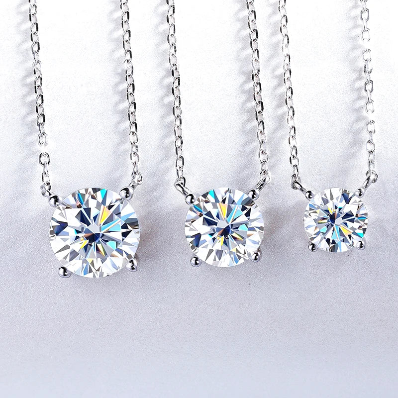 White Gold Plated Moissanite Necklace