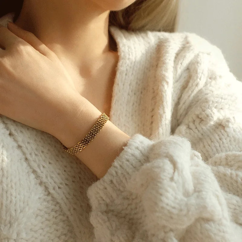 Gold Belt Stacking Bracelet