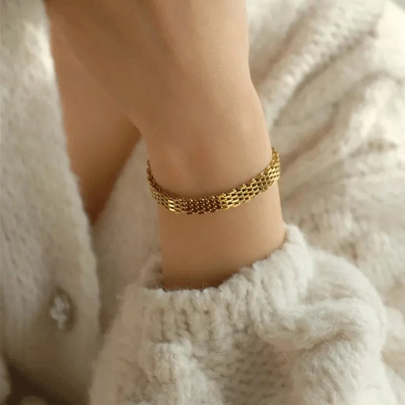 Gold Belt Stacking Bracelet