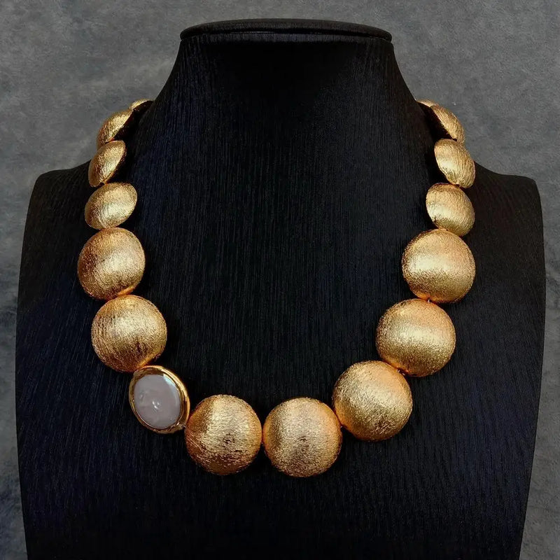 Cultured Coin Keshi Pearl Necklace