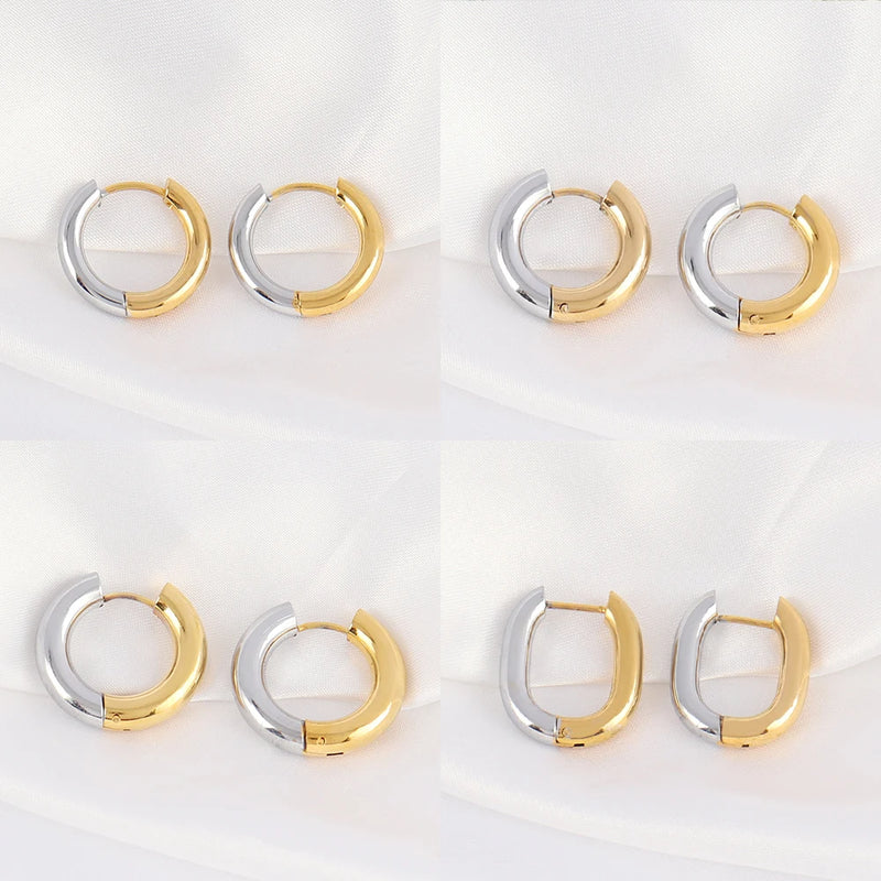 Silver and Gold Hoop Earrings