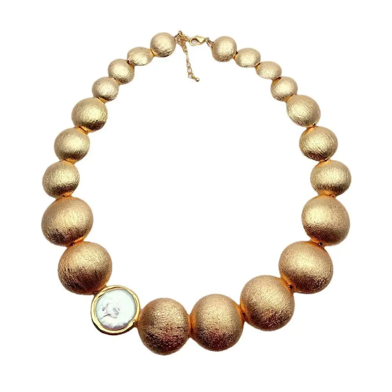 Cultured Coin Keshi Pearl Necklace