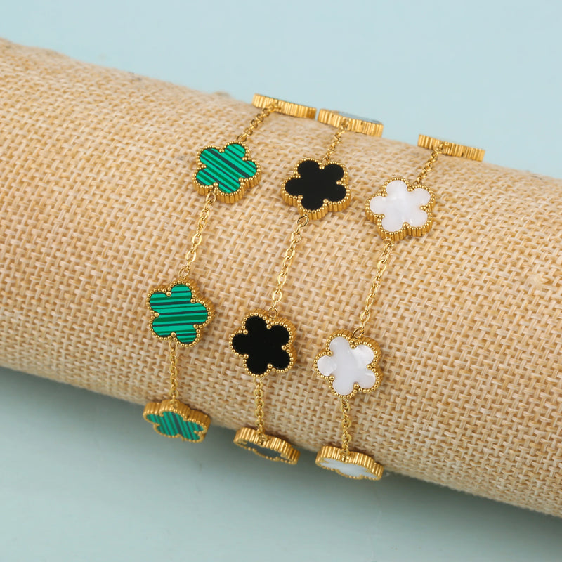 Five Leaf Petals Bracelet (9 colors)